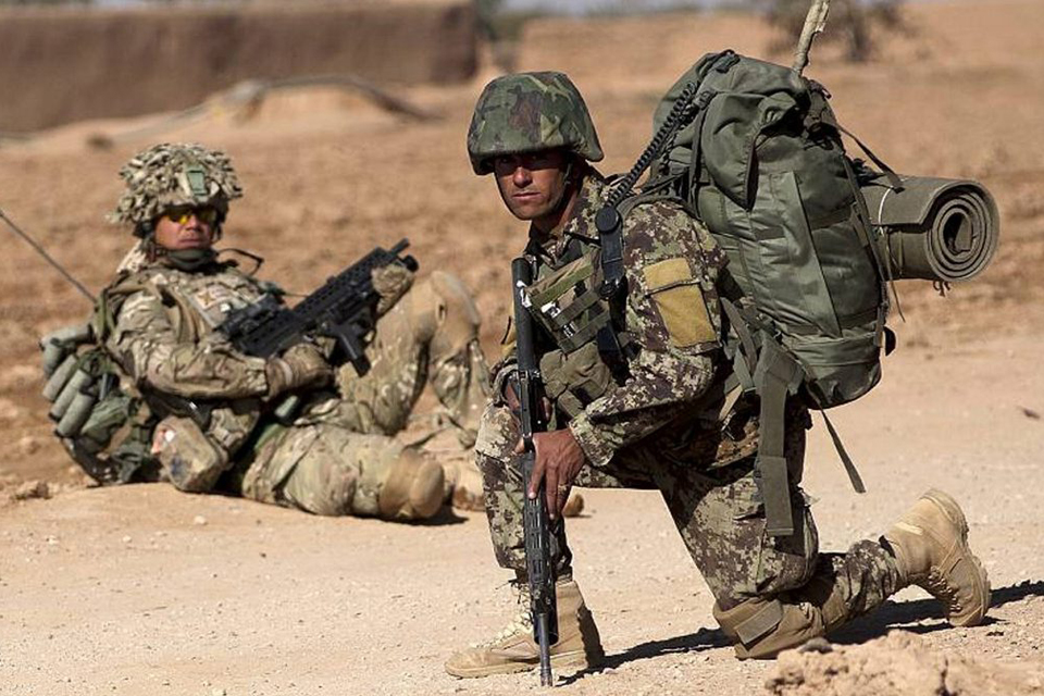 British and Afghan Soldiers Together in Afghanistan