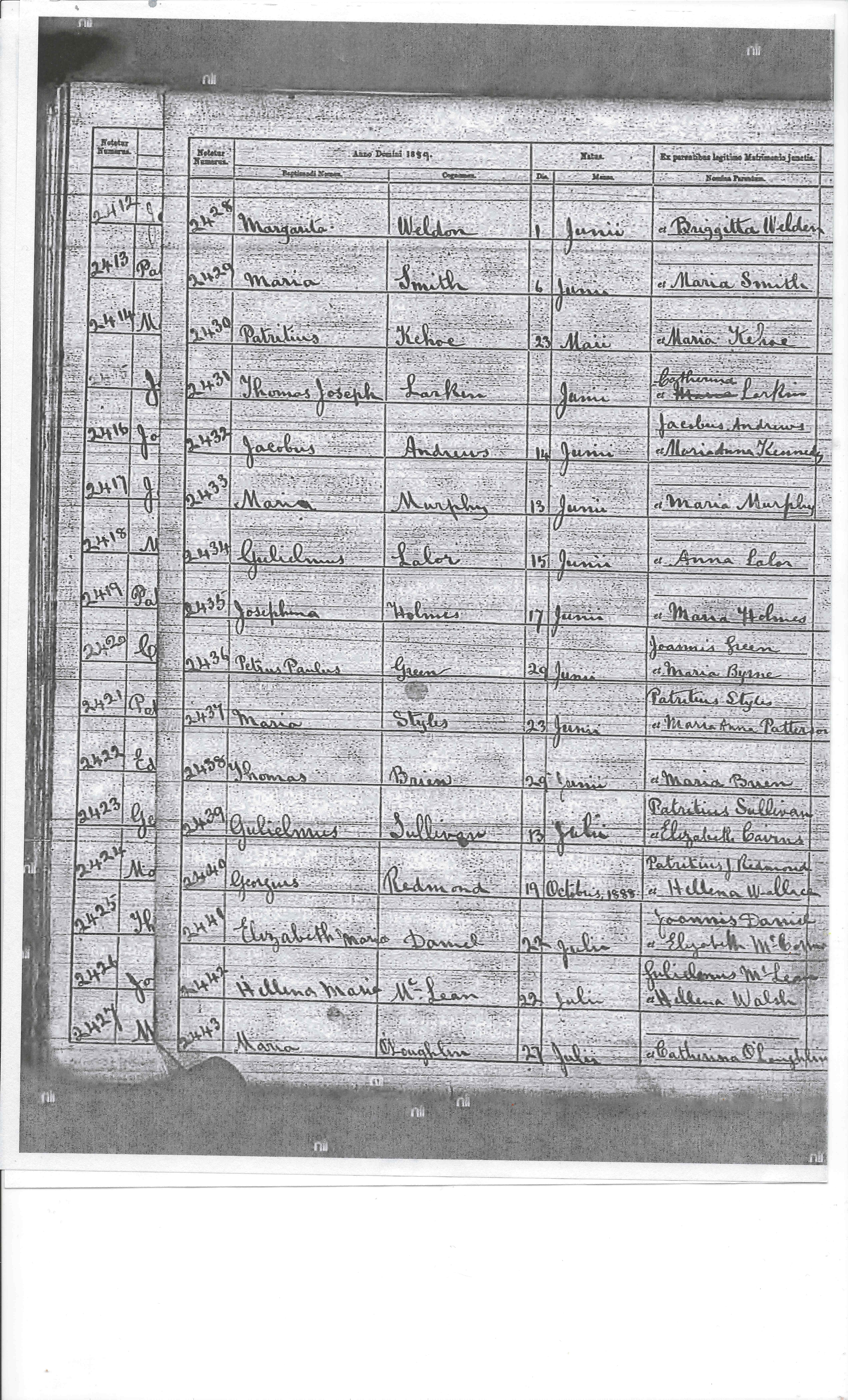 Lizzie Daniels Birth 1889:NLI