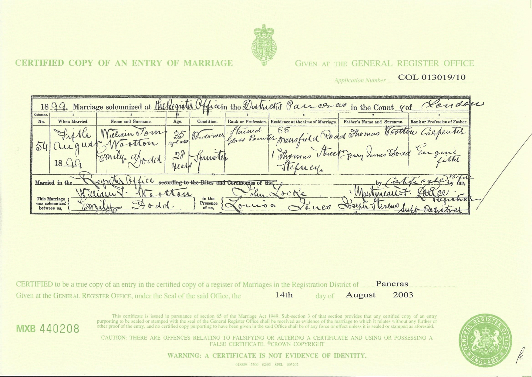 WTW Marriage Emilly Dodd
