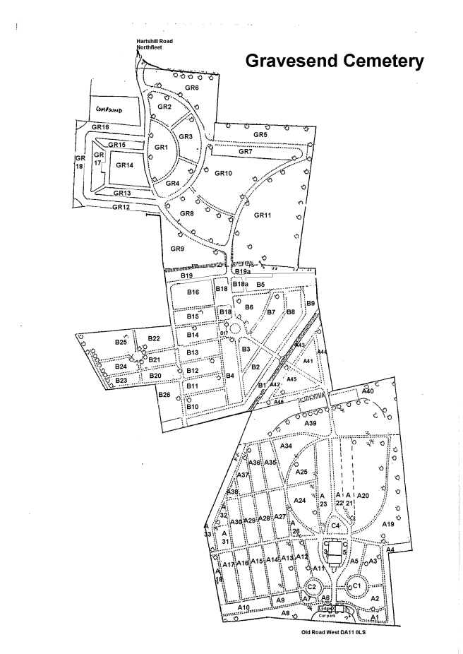 Gravesend Cemetery map