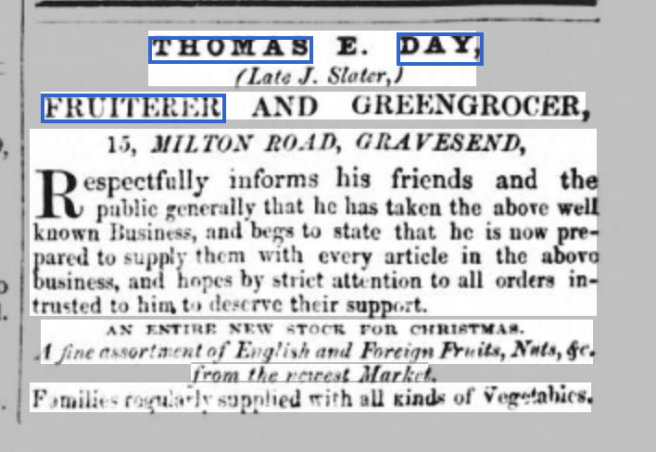 Thomas E Day Fruiterer