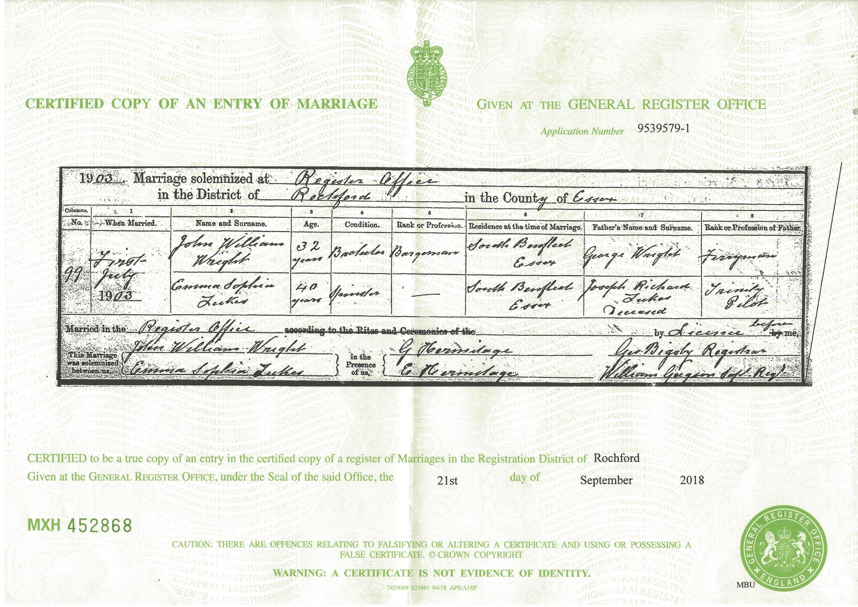 Emma Sophia Lukes Marriage