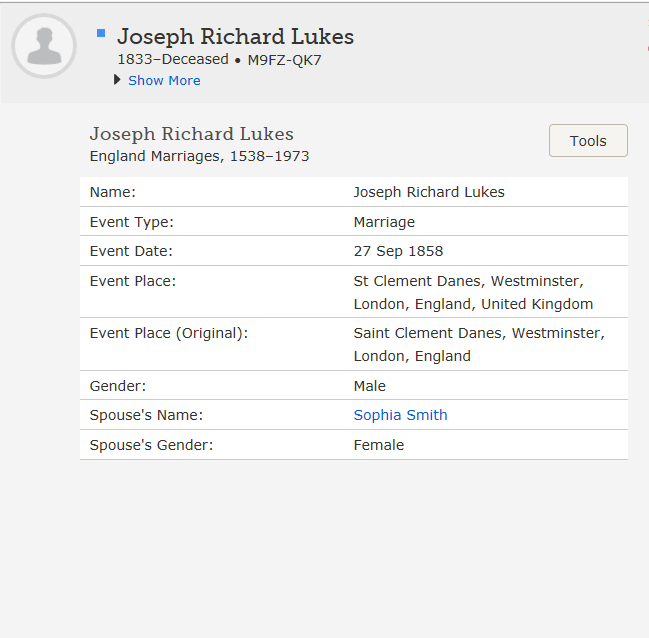 Joseph Richard Lukes Sophia Smith Marriage