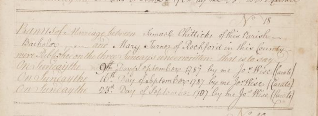 Samuel Chiddicks Mary Turner 1