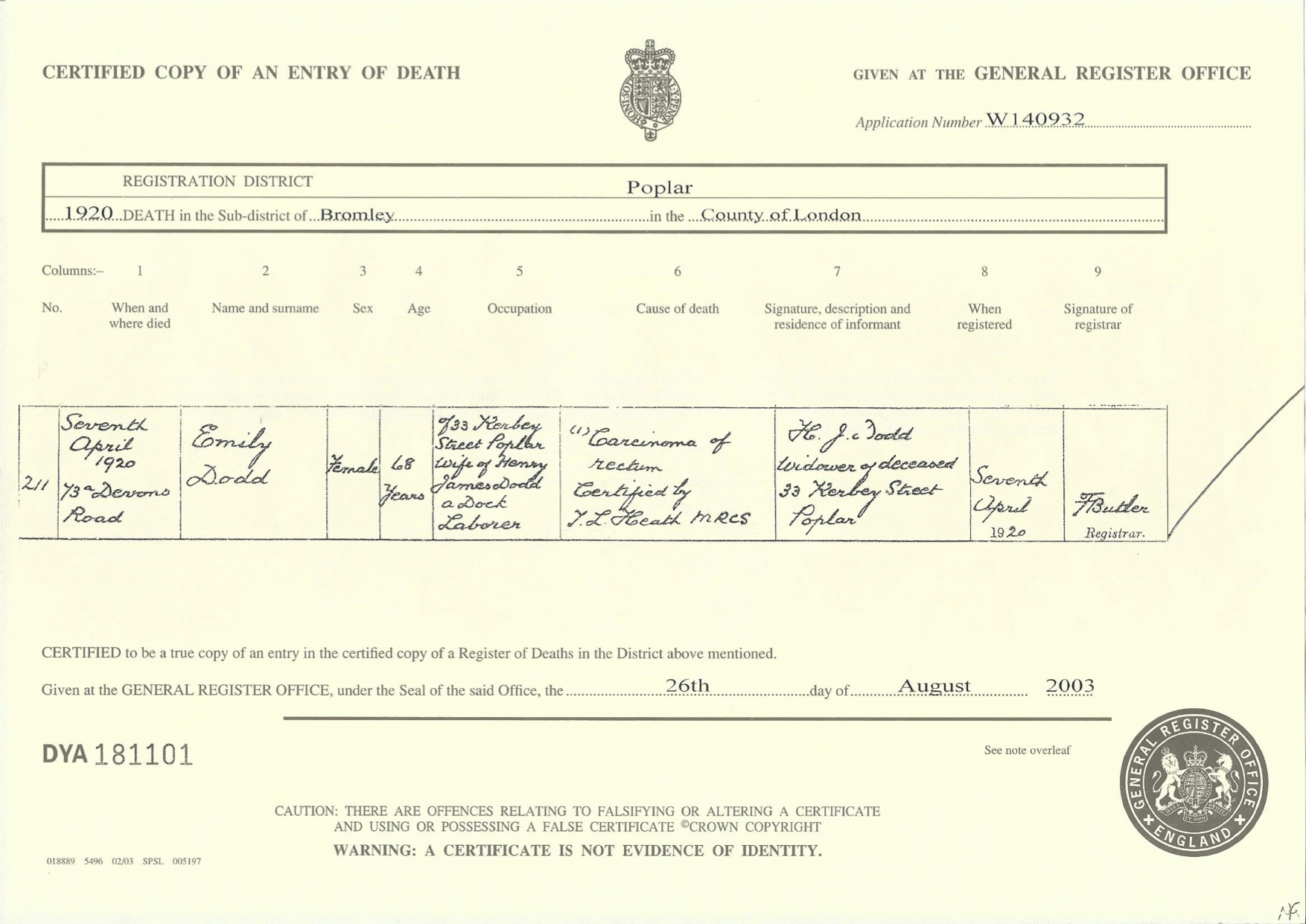 Emily Butterworth Death