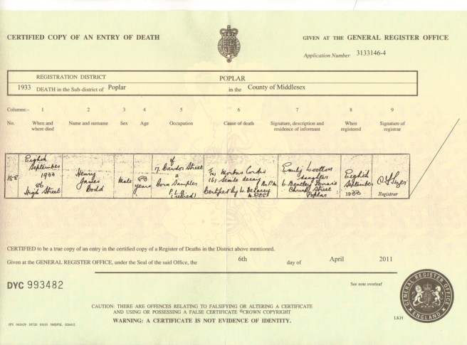 Henry James Dodd Death