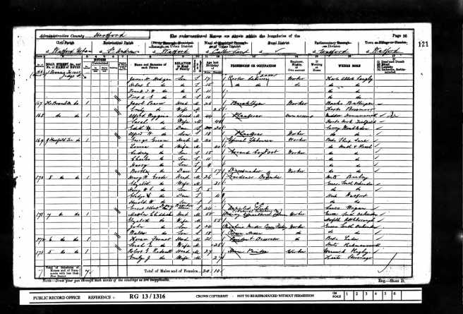 Elizabeth Lake Census Return 1901
