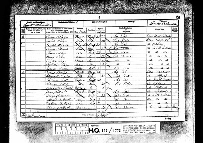 Matthew Chiddicks 1851 Census