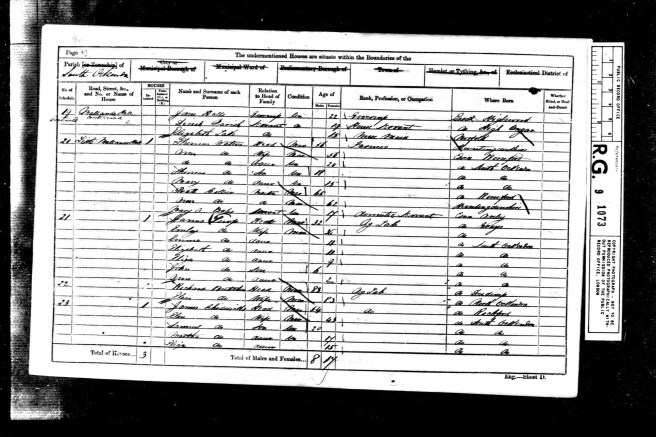 Matthew Chiddicks 1861 Census