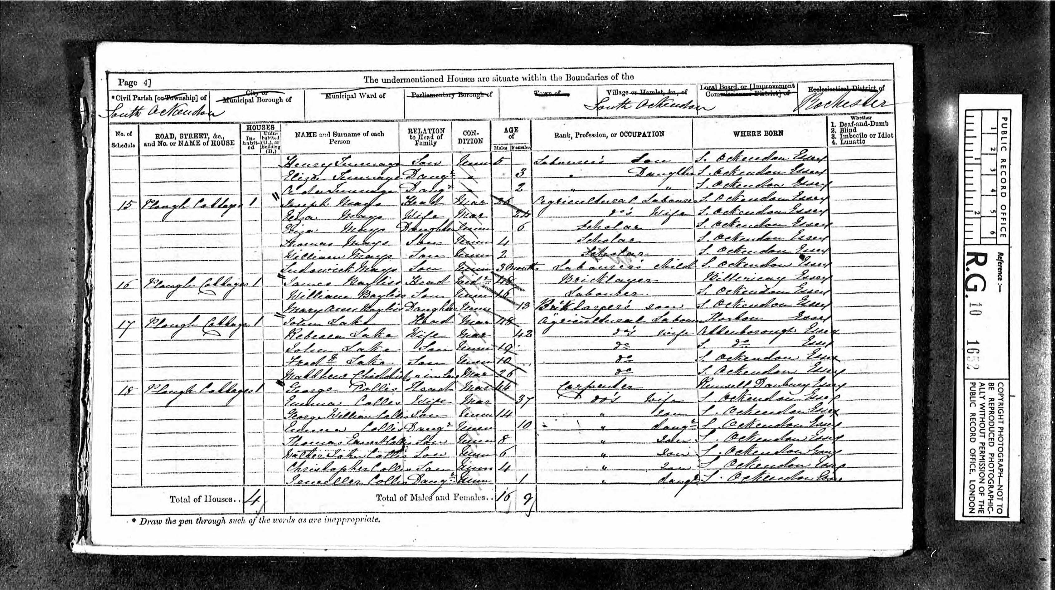 Matthew Chiddicks 1871 Census