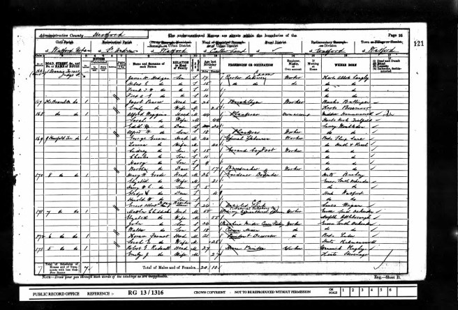 Matthew Chiddicks 1901 Census