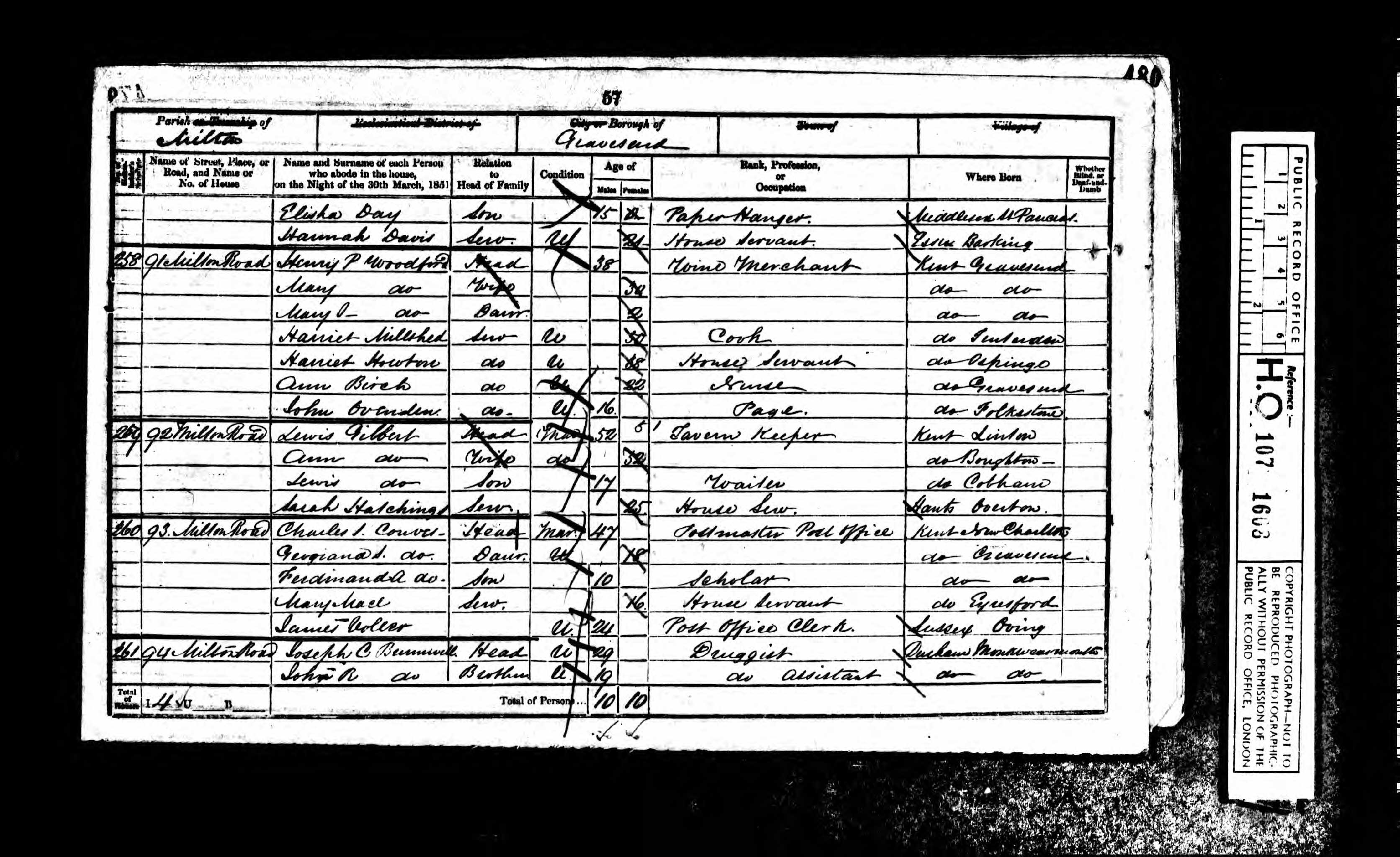 Thomas Elisha Day Census Return 1851
