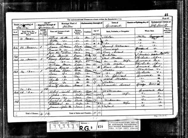 Emma Sophia Lukes Census Return 1861