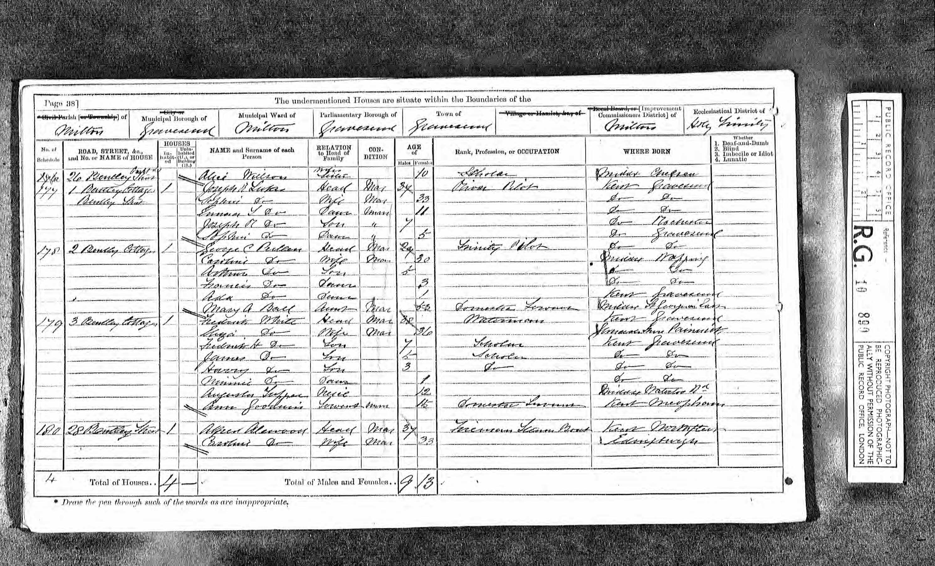Emma Sophia Lukes Census Return 1871
