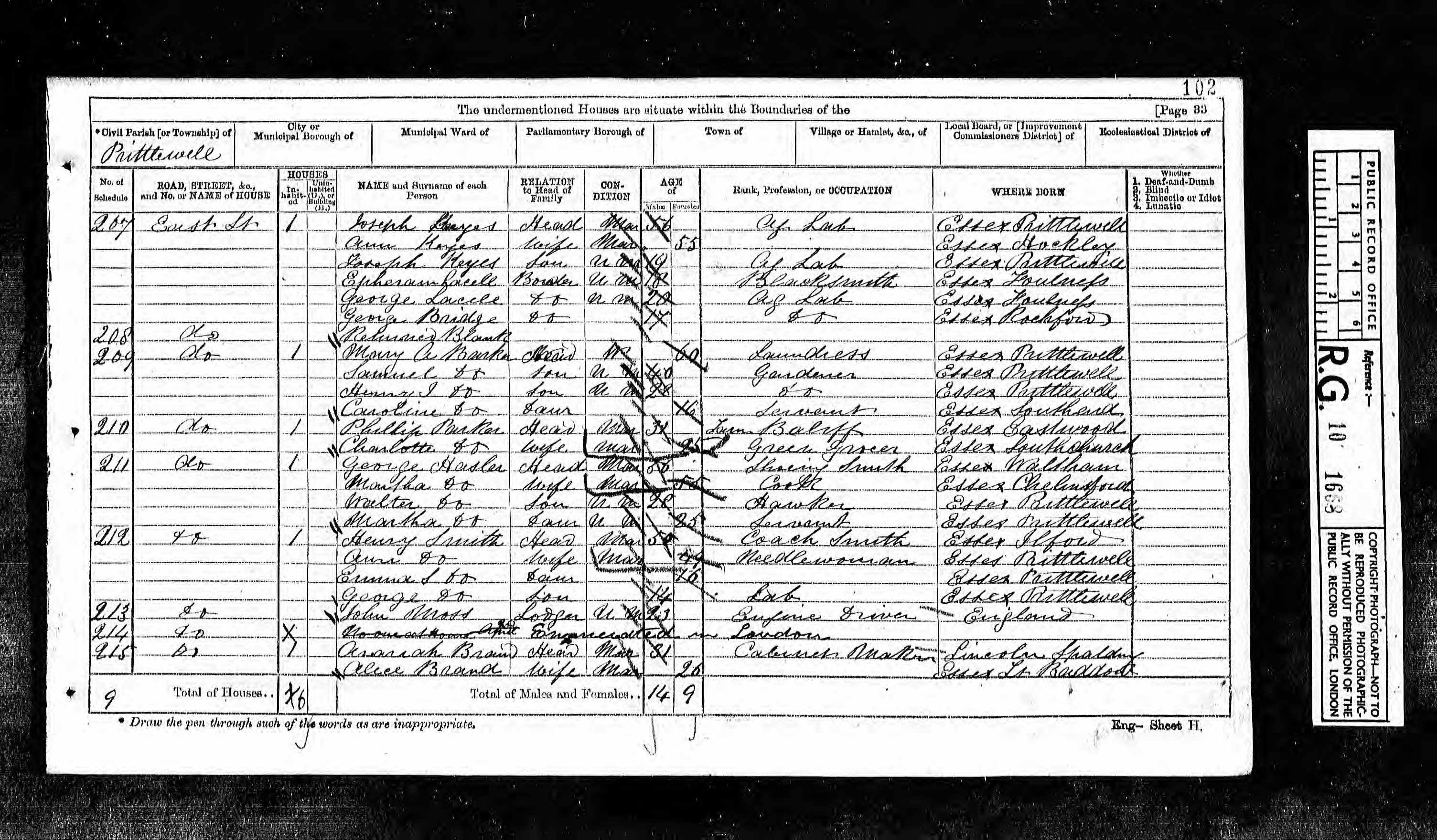 Jospeh Keyes Census Return 1871