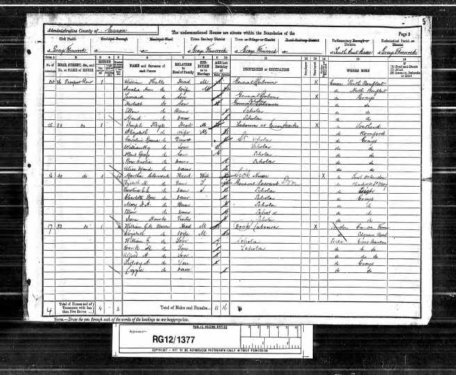 Jospeh Keyes Census Return 1891