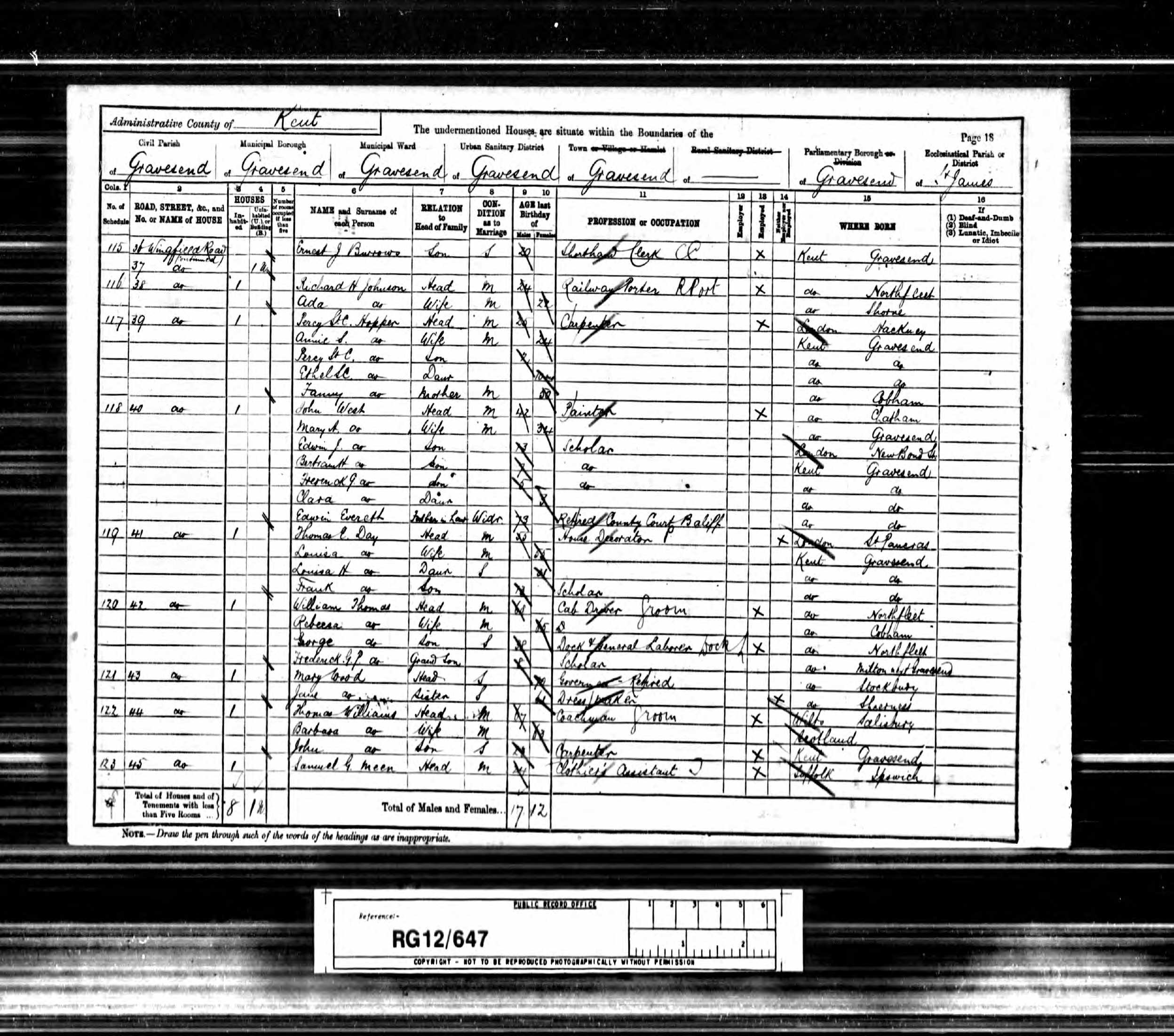 Louisa Hallsey Census Returns 1891