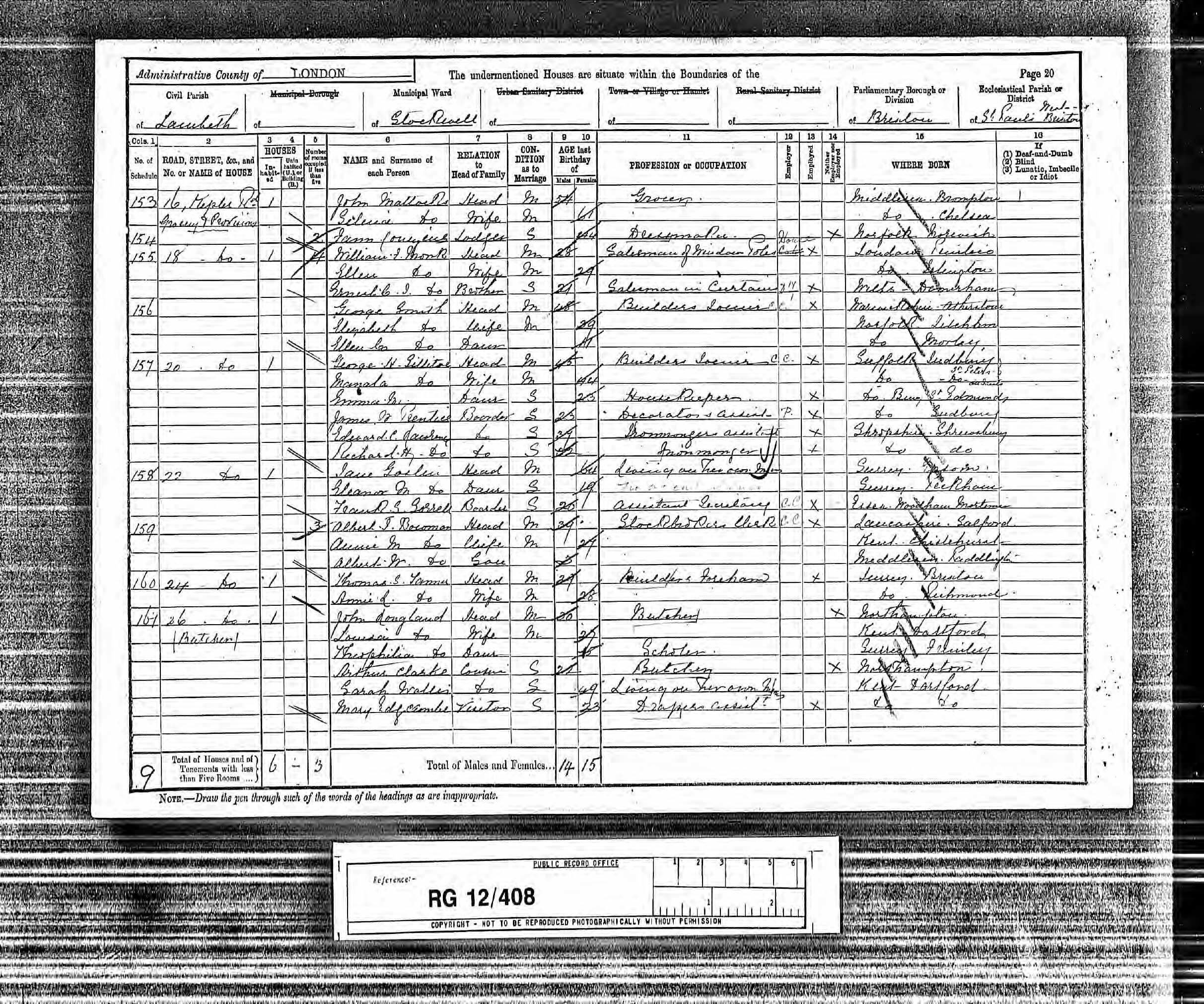 John William Longland Census 1891