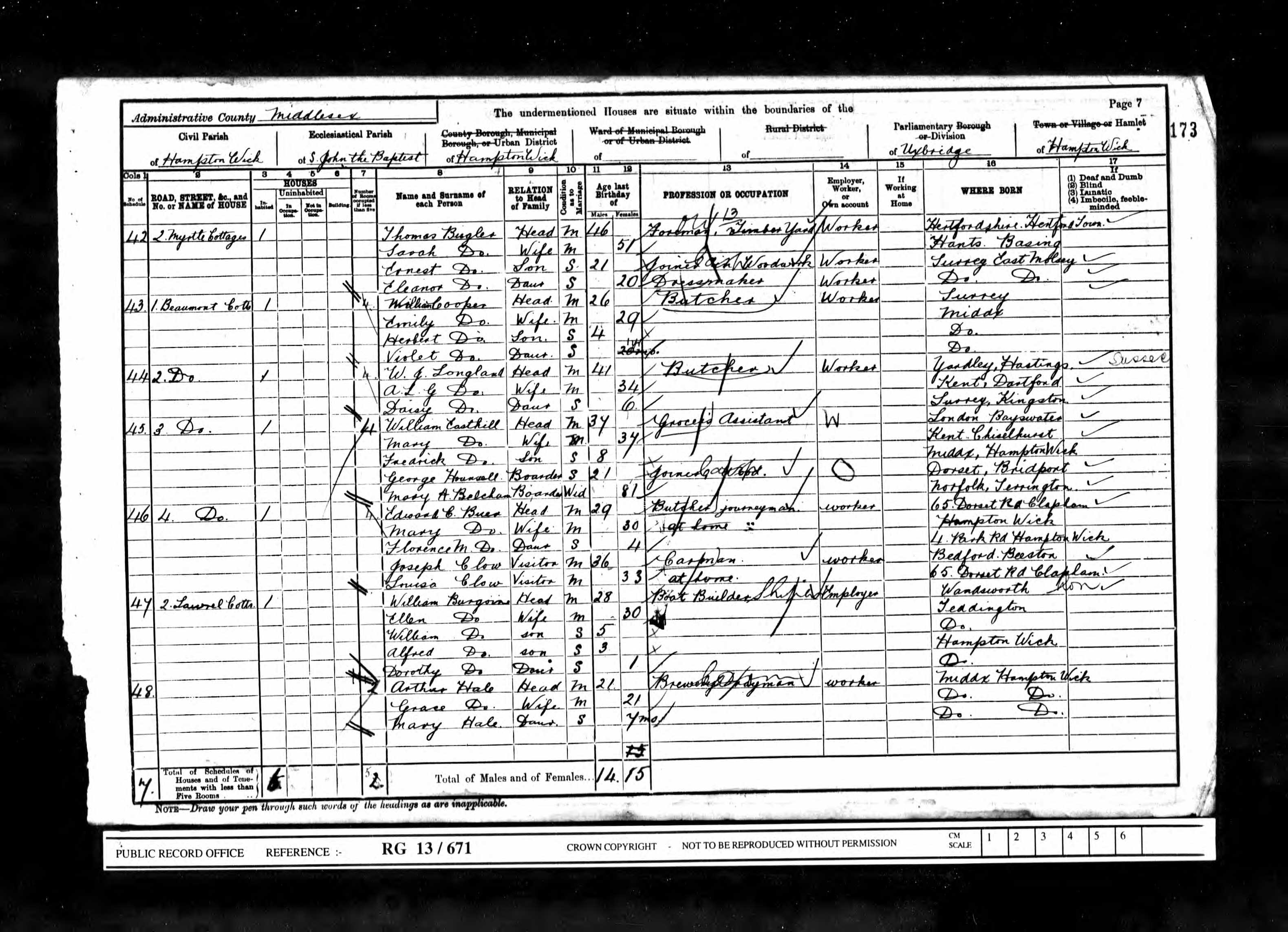 John William Longland Census 1901