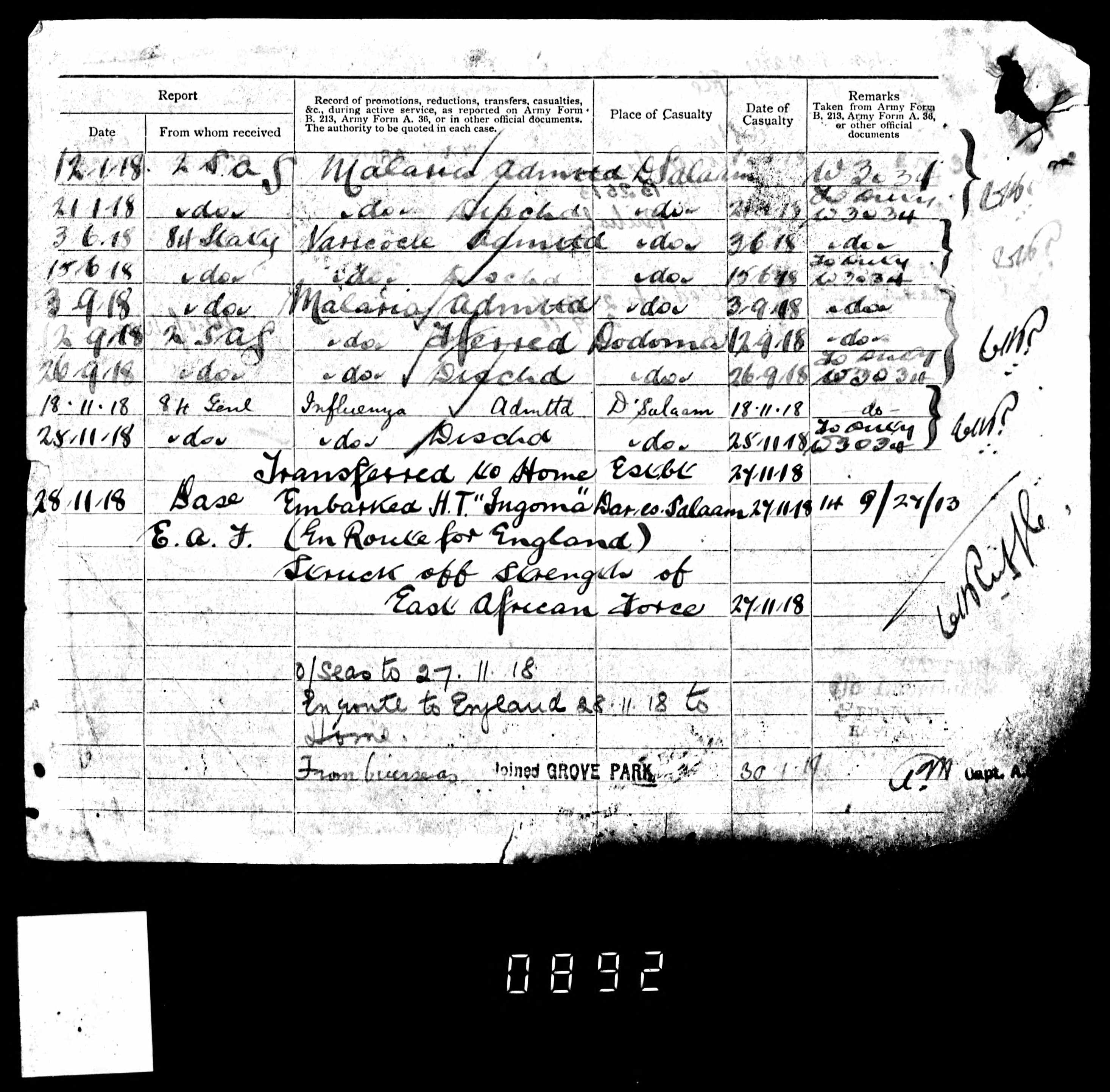 George James Wootton Army 8