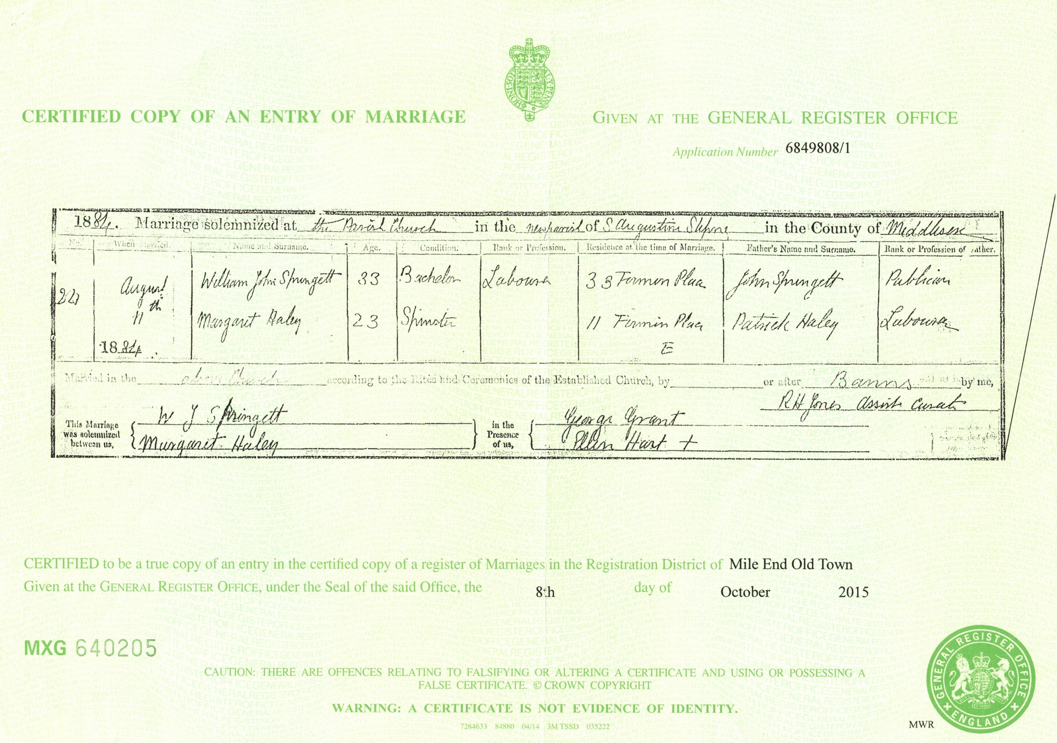 WJS and Haley Marriage